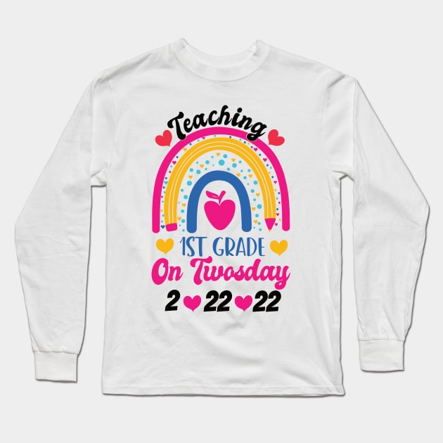 Happy Twosday Tuesday February 22nd 2022 - Funny 2/22/22 Souvenir Gift Long Sleeve T-Shirt by Gaming champion